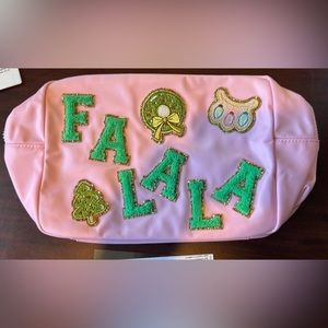 Stoney Clover Lane Flamingo FALALA holiday large pouch brand new with tags